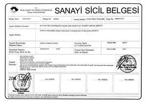 Sanayi Sicil Belgesi